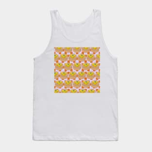 Dim Sum Funky Hong Kong Street Food with Lilac and Orange Tile Floor - Pop Art Tank Top